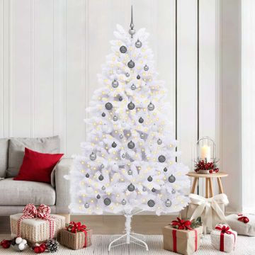 vidaXL Dirbtinė Kalėdų eglutė Balta 106 x 106 x 210 cm PVC ir metalas