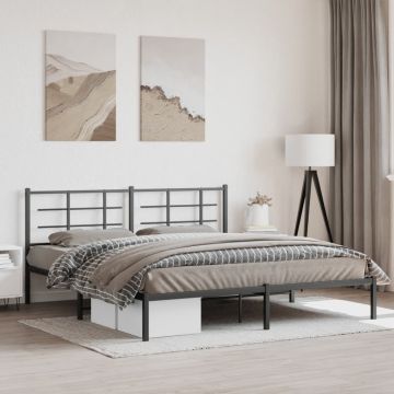 vidaXL Metalinis lovos rėmas su galvūgaliu, juodos spalvos, 180x200cm
