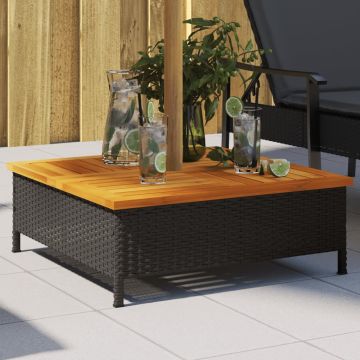 vidaXL Skėčio pagrindo uždangalas, juodas, 70x70x25cm, ratanas/akacija