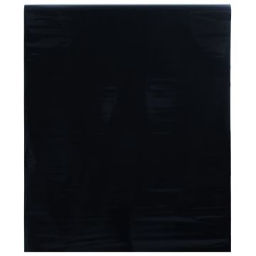 vidaXL Langų plėvelė, juoda, 90x1000cm, PVC, statinė, matinė