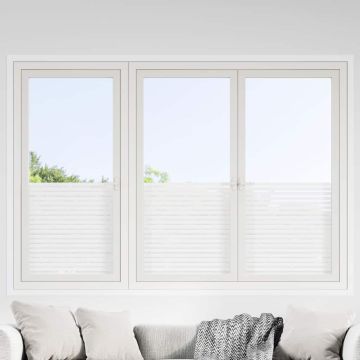 vidaXL Langų plėvelė, 45x500cm, PVC, matinė, dryžuotas raštas