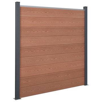 vidaXL Tvoros segmento rinkinys, rudos spalvos, 180x186cm, WPC