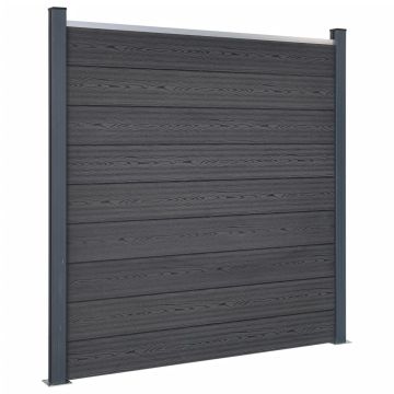 vidaXL Tvoros segmento rinkinys, pilkos spalvos, 180x186cm, WPC