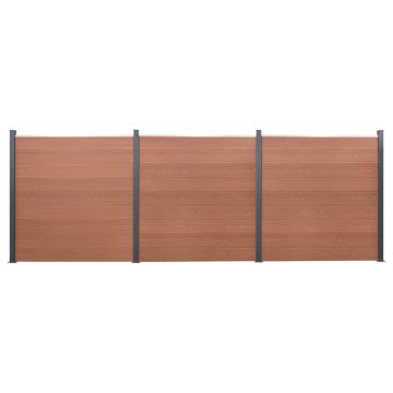vidaXL Tvoros segmento rinkinys, rudos spalvos, 526x186cm, WPC