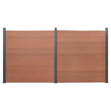 vidaXL Tvoros segmento rinkinys, rudos spalvos, 353x186cm, WPC