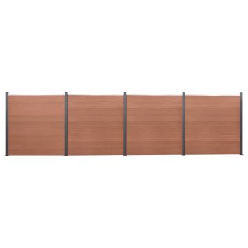vidaXL Tvoros segmento rinkinys, rudos spalvos, 699x186cm, WPC