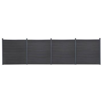 vidaXL Tvoros segmento rinkinys, pilkos spalvos, 699x186cm, WPC