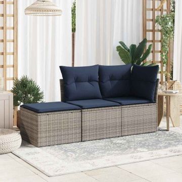 vidaXL Sodo kėdė su pagalve Pilka 55 x 55 x 37 cm poliratanas