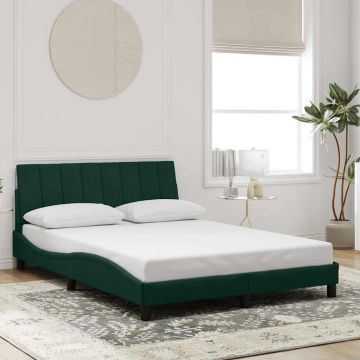 vidaXL Lovos rėmas be čiužinio Hanko tamsiai žalias 140x190 cm aksomas
