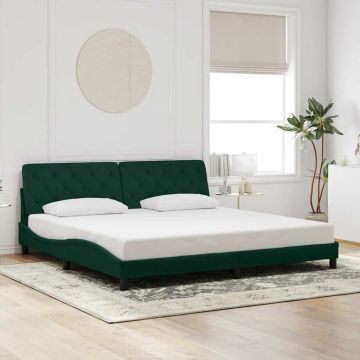 vidaXL Lovos rėmas be čiužinio tamsiai žalias 200x200 cm aksomas