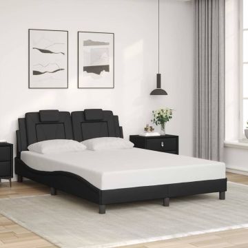 vidaXL Lovos rėmas, Viana, be čiužinio, juodas, 120 x 200 cm, dirbtinė oda