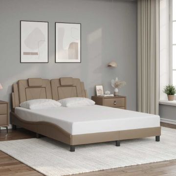 vidaXL Lovos rėmas, Viana, be čiužinio, kapučino, 120x200cm, dirbtinė oda