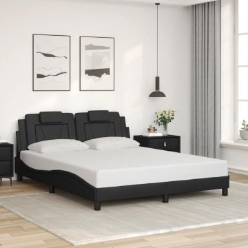 vidaXL Lovos rėmas, Viana, be čiužinio, juodos, 160x200cm, dirbtinė oda
