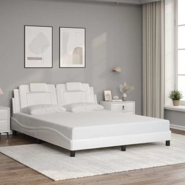 vidaXL Lovos rėmas, Viana, be čiužinio, baltos, 160x200cm, dirbtinė oda