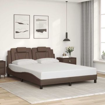 vidaXL Lovos rėmas, Viana, be čiužinio, rudos, 160x200cm, dirbtinė oda