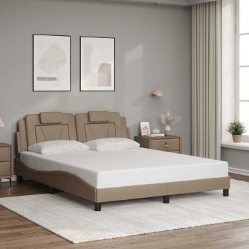 vidaXL Lovos rėmas, Viana, be čiužinio, kapučino , 160x200cm, dirbtinė oda