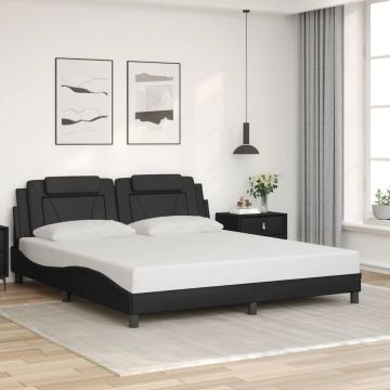 vidaXL Lovos rėmas, Viana, be čiužinio, juodos, 180x200cm, dirbtinė oda