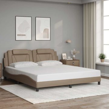 vidaXL Lovos rėmas, Viana, be čiužinio, kapučino, 180x200cm, dirbtinė oda