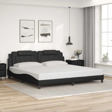 vidaXL Lovos rėmas, Viana, be čiužinio, juodos, 200x200 cm, dirbtinė oda