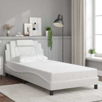 vidaXL Lovos rėmas, Viana, be čiužinio, baltos spalvos, 100x203cm dirbtinė oda