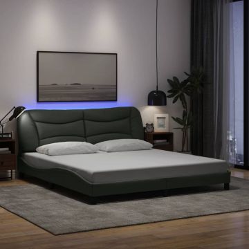 vidaXL Lovos rėmas su LED be čiužinio, Hvar, tamsiai pilkas, 180x200 cm