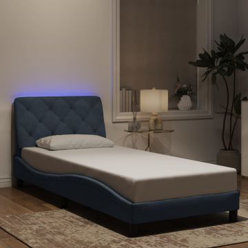 vidaXL Lovos rėmas su LED be čiužinio, tamsiai pilkas, 80x200cm, aksomas