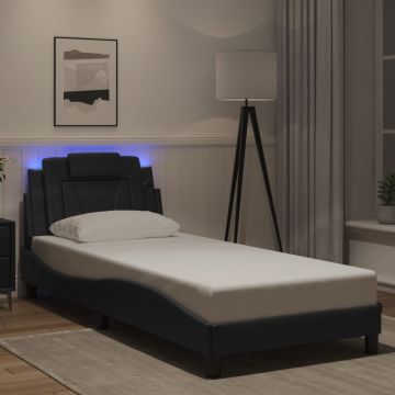 vidaXL Lovos rėmas, Viana, su LED be čiužinio, juodos spalvos, 80x200cm