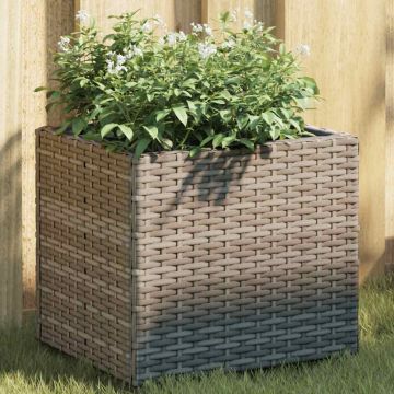 vidaXL Sodo loveliai, 2vnt., pilkos spalvos, 36x30x32cm, poliratanas