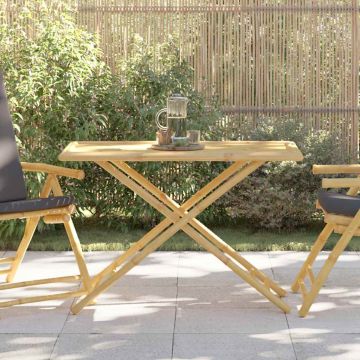 vidaXL Sulankstomas sodo stalas, 110x55x75cm, bambukas