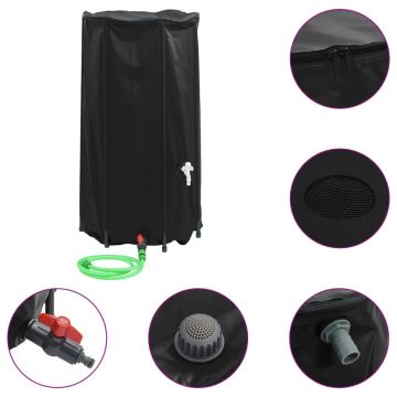 vidaXL Vandens talpa su čiaupu, sulankstoma, 100l, PVC
