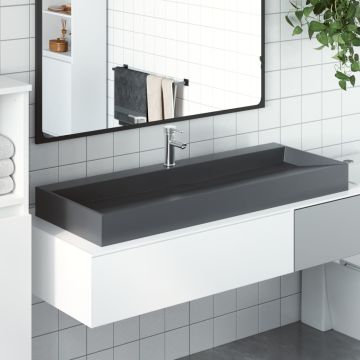vidaXL Praustuvas, 120x46x11cm, antracito, mišinys/marmuras