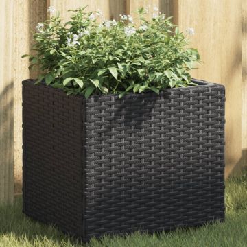 vidaXL Sodo lovelis, juodos spalvos, 36x30x32cm, poliratanas