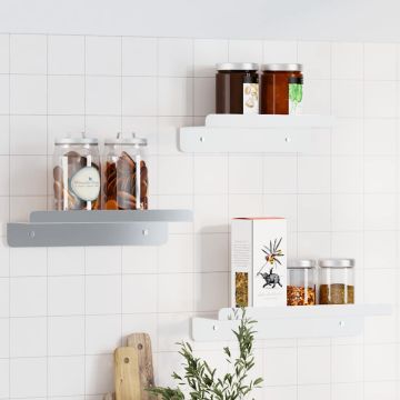 vidaXL Sieninės lentynos, 3vnt., sidabrinės, nerūdijantis plienas