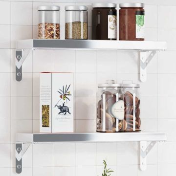 vidaXL Lentynų laikikliai, 4vnt., sidabrinės, 15x2,5x11,5cm, plienas