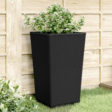 vidaXL Sodo loveliai, 4vnt., juodos spalvos, 32,5x32,5x57cm, PP