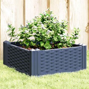 vidaXL Sodo lovelis su kuoliukais, mėlyna pilkas, 42,5x42,5x28,5cm, PP