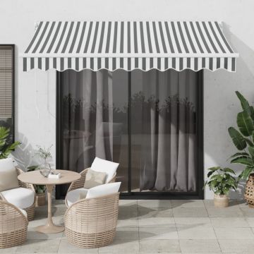 vidaXL Ištraukiama markizė, antracito/balta, 3x2,5m, audinys/aliuminis