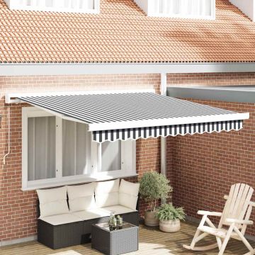 vidaXL Ištraukiama markizė, antracito/balta, 3x2,5m, audinys/aliuminis