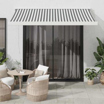 vidaXL Ištraukiama markizė, antracito/balta, 3,5x2,5m, audinys