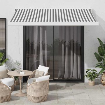 vidaXL Ištraukiama markizė, antracito/balta, 3,5x2,5m, audinys