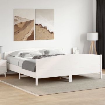 vidaXL Lovos rėmas be čiužinio, baltas, 200x200cm, pušies masyvas