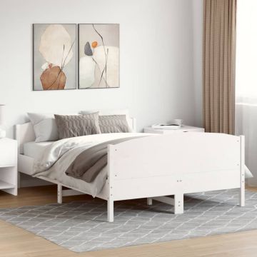 vidaXL Lovos rėmas be čiužinio, baltas, 120x200cm, pušies masyvas