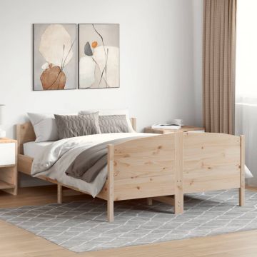 vidaXL Lovos rėmas be čiužinio, 135x190cm, pušies medienos masyvas