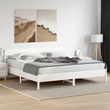 vidaXL Lovos rėmas be čiužinio, baltas, 200x200cm, pušies masyvas