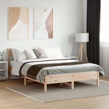 vidaXL Lovos rėmas be čiužinio, 160x200cm, pušies medienos masyvas