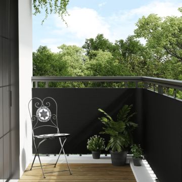 vidaXL Balkono pertvara, juodos spalvos, 300x100cm, poliratanas