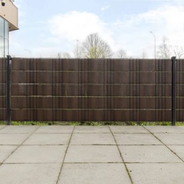 vidaXL Balkono pertvaros, 10vnt., rudos/juodos, 255x19cm, poliratanas