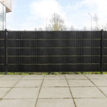 vidaXL Balkono pertvaros, 5vnt., juodos spalvos, 255x19cm, poliratanas