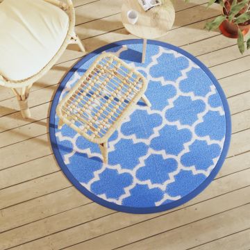 vidaXL Lauko kilimas ARAKIL Mėlynas Ø120 cm PP