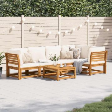 vidaXL Sodo baldų komplektas su pagalvėmis, 6 dalių, akacijos masyvas